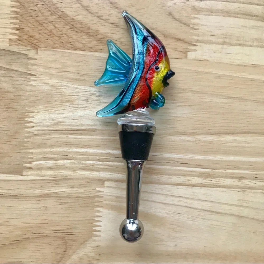 LSArts Glass Wine Bottle Stopper, Tropical Fish 🐠 - Picture 3 of 11